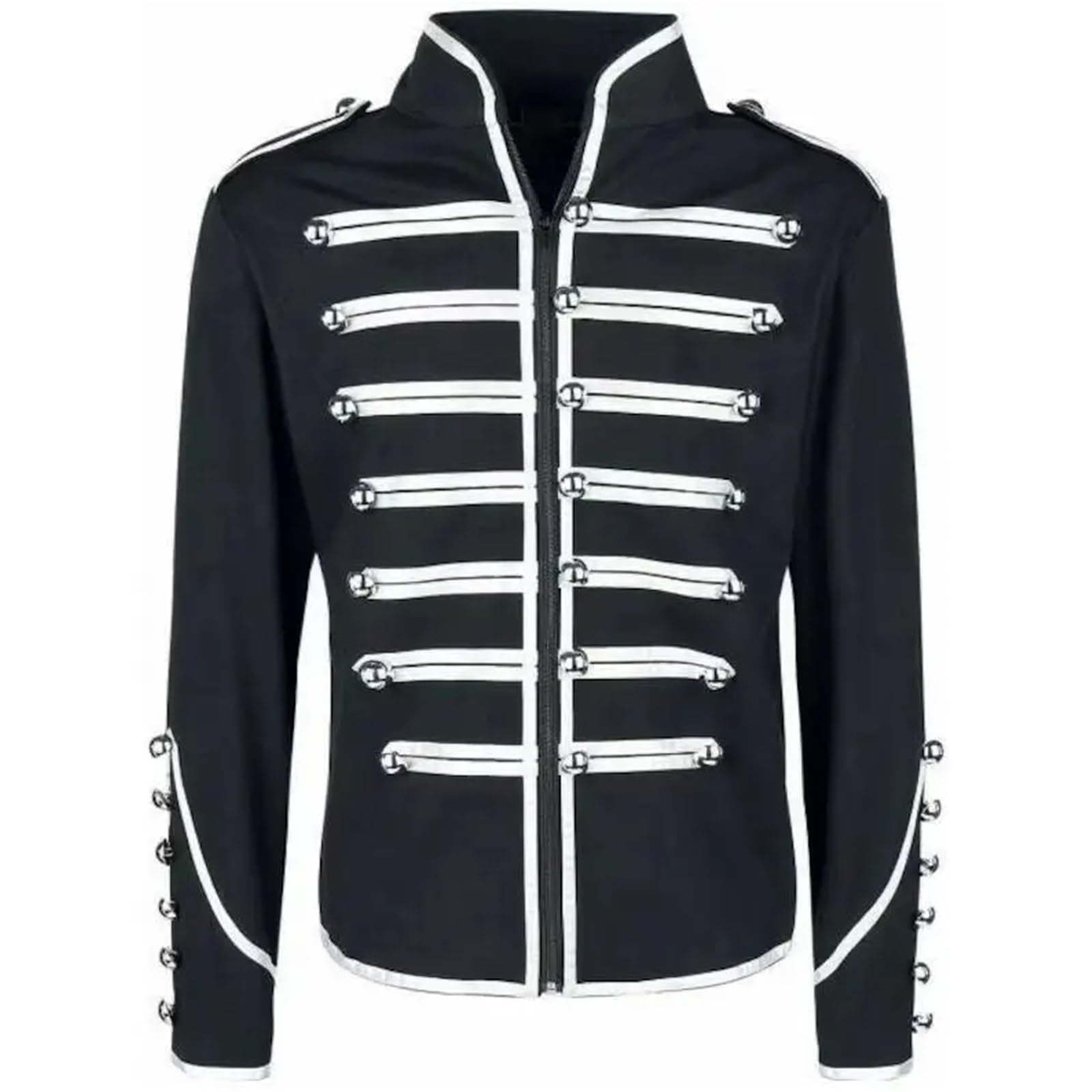Abbigliamento Vintage Uomo Giacche da uomo in stile steampunk, giacche vintage, colletto rialzato, cappotto rock, punk retrò