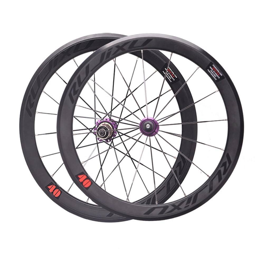 Zestaw kół do roweru górskiego, 20 cali V/C/hamulec obręczy 406/451, składany, 100/130 mm, szybkomocujące, przednie i tylne koła, felgi ze stopu aluminium, obsługuje kasetę 8-12 biegów