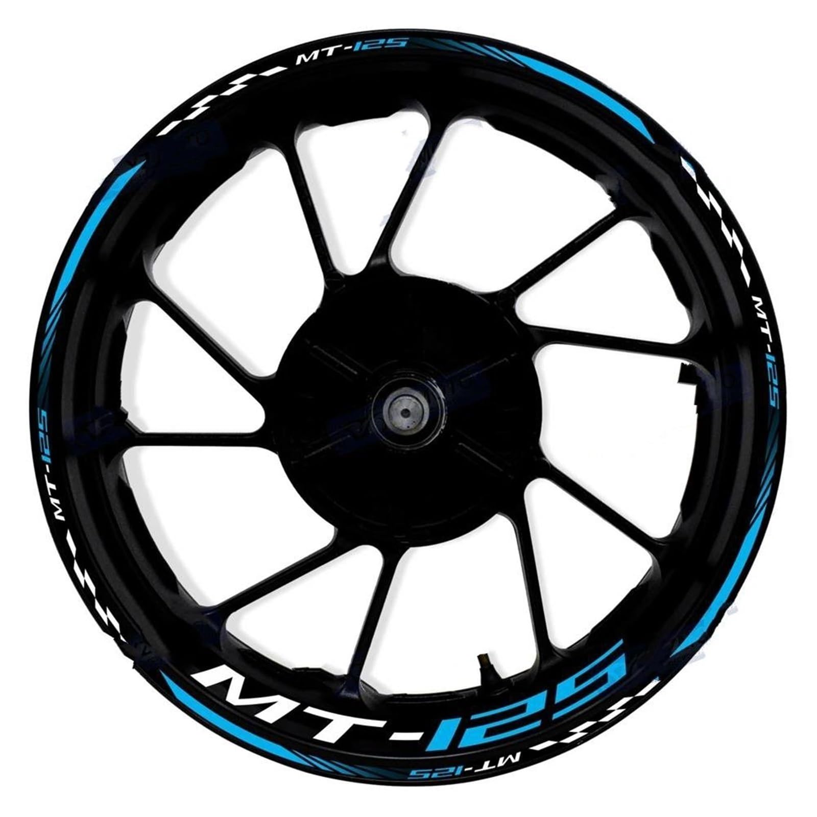 Motorcycle Reflective Wheel Rim Stripe Sticker Front Rear Full Set Decal for Yamaha MT-125 MT125 Decorative(Color16)