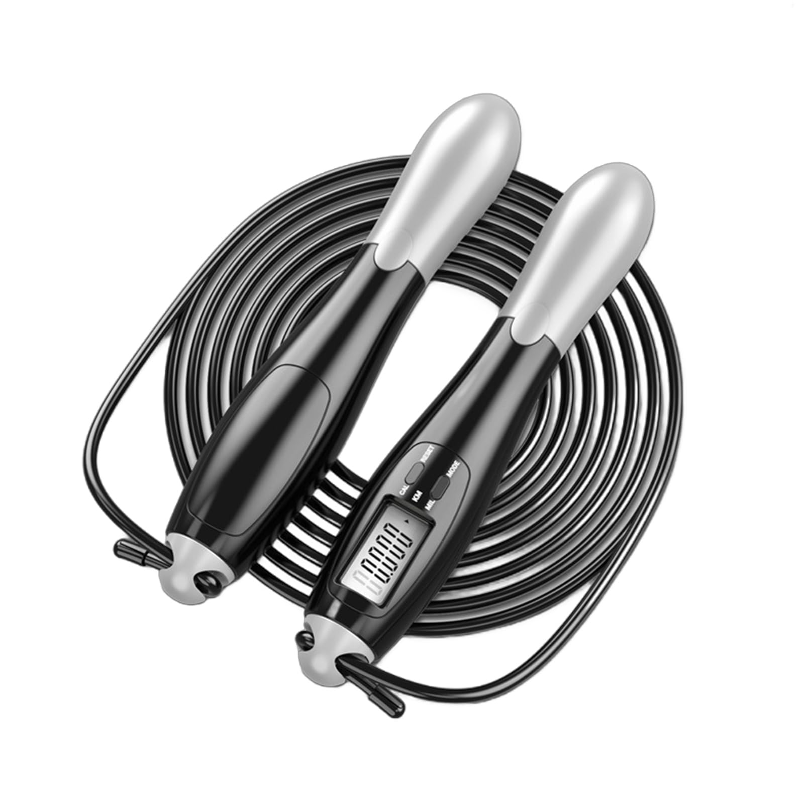 Hangsu Weighted Jump Rope for Adult Indoor Outdoor Exercise Removable Digital Counting Skipping with Precisions Counter Weighted Jump