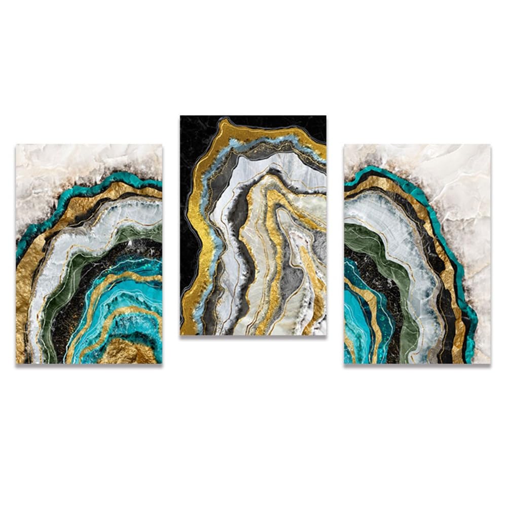 Tableau abstrait en marbre doré SOBMQ pour sublimer vos murs vide - 8