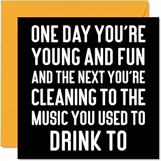 Funny Birthday Cards for Women Men - Music You Used To Drink To - Rude Birthday Cards for Him Her Mum Dad Brother Sister Friend Colleague, 145mm x 145mm Joke Humour Banter Bday Greeting Cards