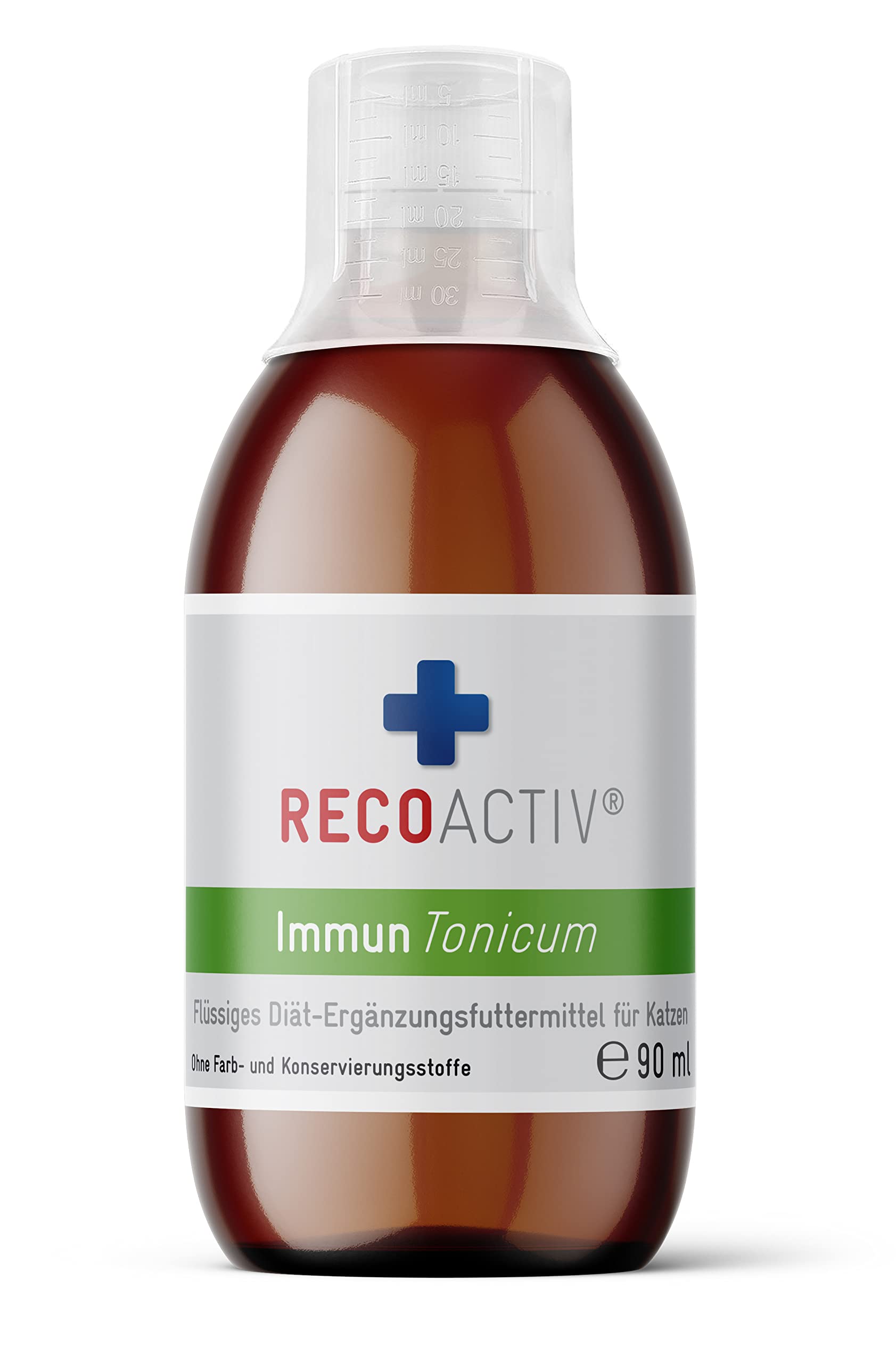 RECOACTIV Immun für Katzen - wirksamer Appetitanreger, schnelle Hilfe bei gestörter Nahrungsaufnahme, Gewichtsverlust und Mangelerscheinungen, maximal schmackhaft, flüssig, leichte Aufnahme, 3 x 90 ml