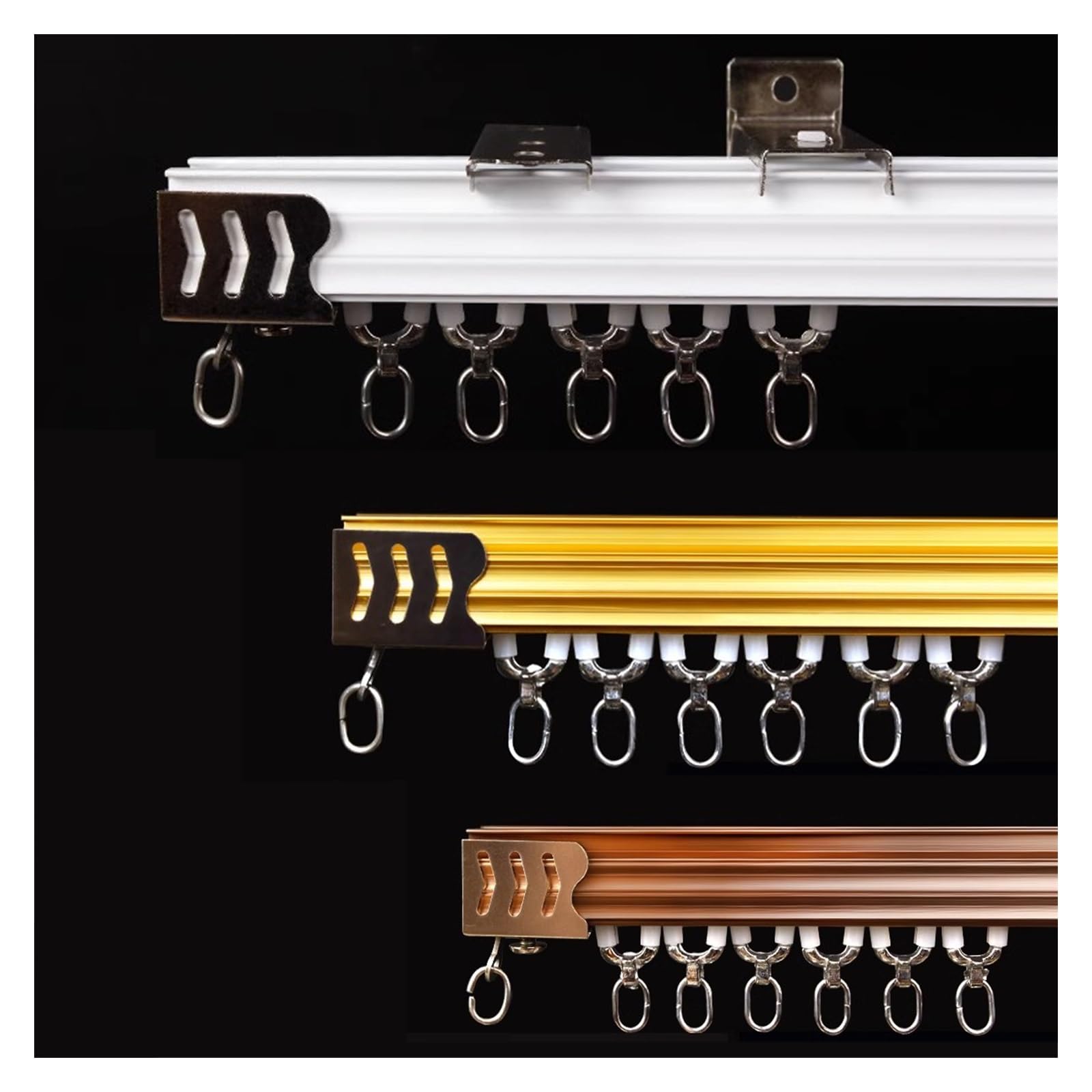 Ceiling Curtain Track,Heavy-Duty Curtain Rail, 2.2ft-19.6ft,Aluminium Curtain Rods, For Living Room Bedroom Room Divider(Bright gold,6.0m/19.6ft/4 * 1.5m)