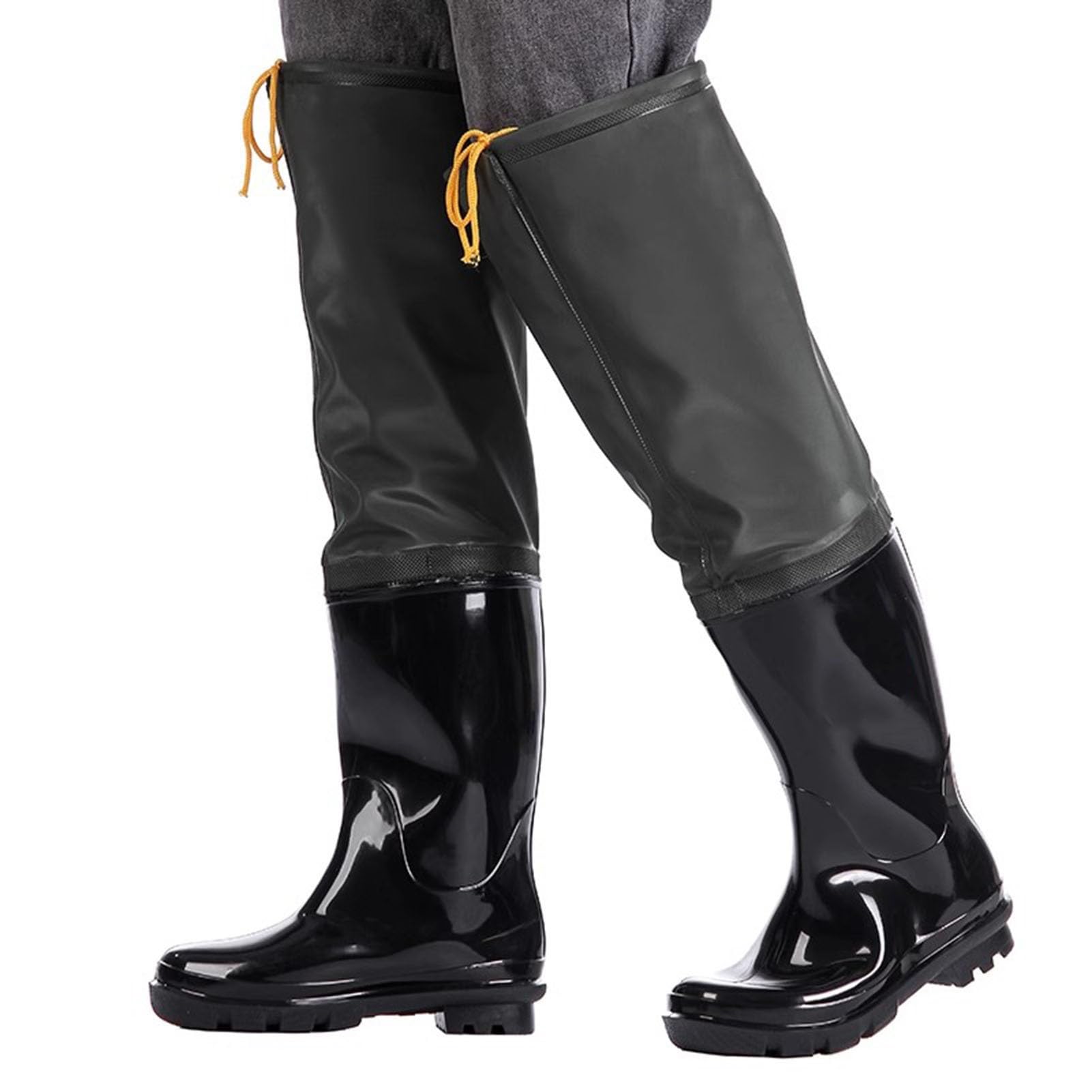 Watstiefel Hüft-Wathose Für Fliegenfischen, Schwarze, wasserdichte Watstiefel Für Männer Und Frauen Mit Profilsohle Für Angeln Im Teichschlamm