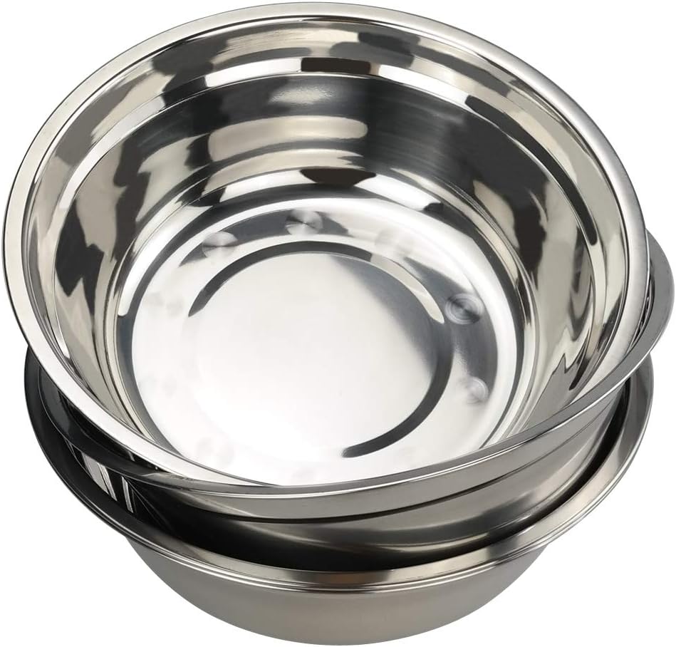 Large Stainless Steel Mixing Bowls/Metal Prep Bowls, 10-Inch, Pack for 4