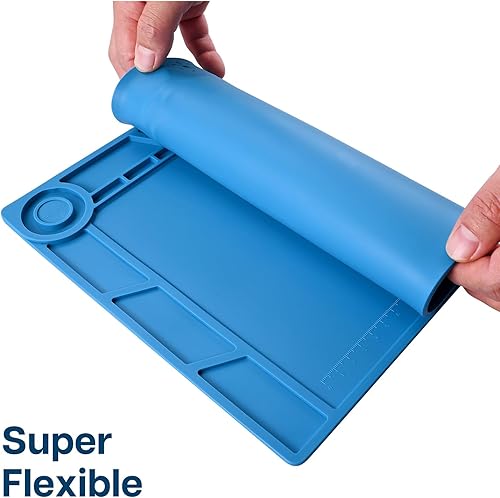 Vista 6 de MMOBIEL Alfombrilla de Soldadura y Reparación de Silicona – Resistente al Calor hasta 932°F (500°C) – Mesa de Trabajo Magnética Antideslizante
