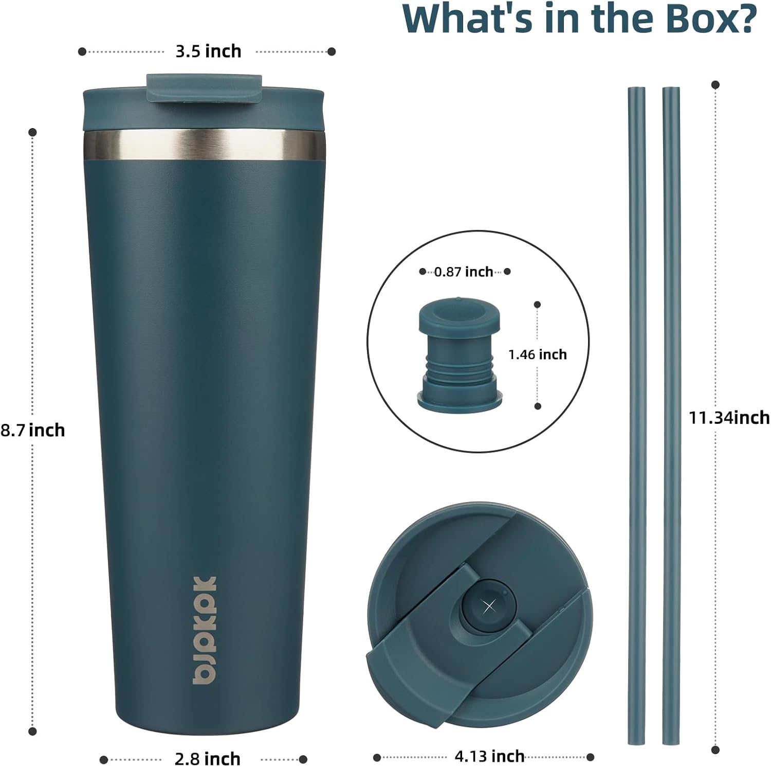 BJPKPK 26oz Stainless Steel Insulated Tumbler With lid And Straw Travel Coffee Thermal Tumblers Cup For Women And Men,Navy Blue - Image 2