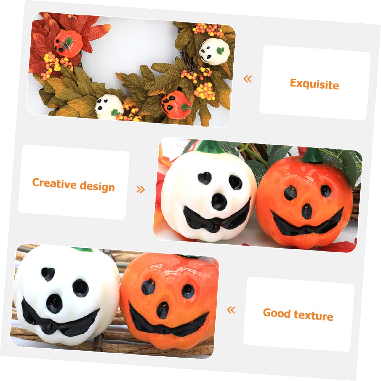 48 zucche Artificiali per Decorazioni, realistiche, in Schiuma, Ideali per l'autunno e Halloween.