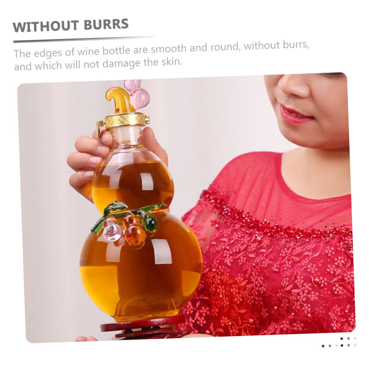 BRIGHTFUFU Metal Tins Lids Glass Wine Bottle Portable Wine Holder Home Liquor Holder Creative Storage Random Color