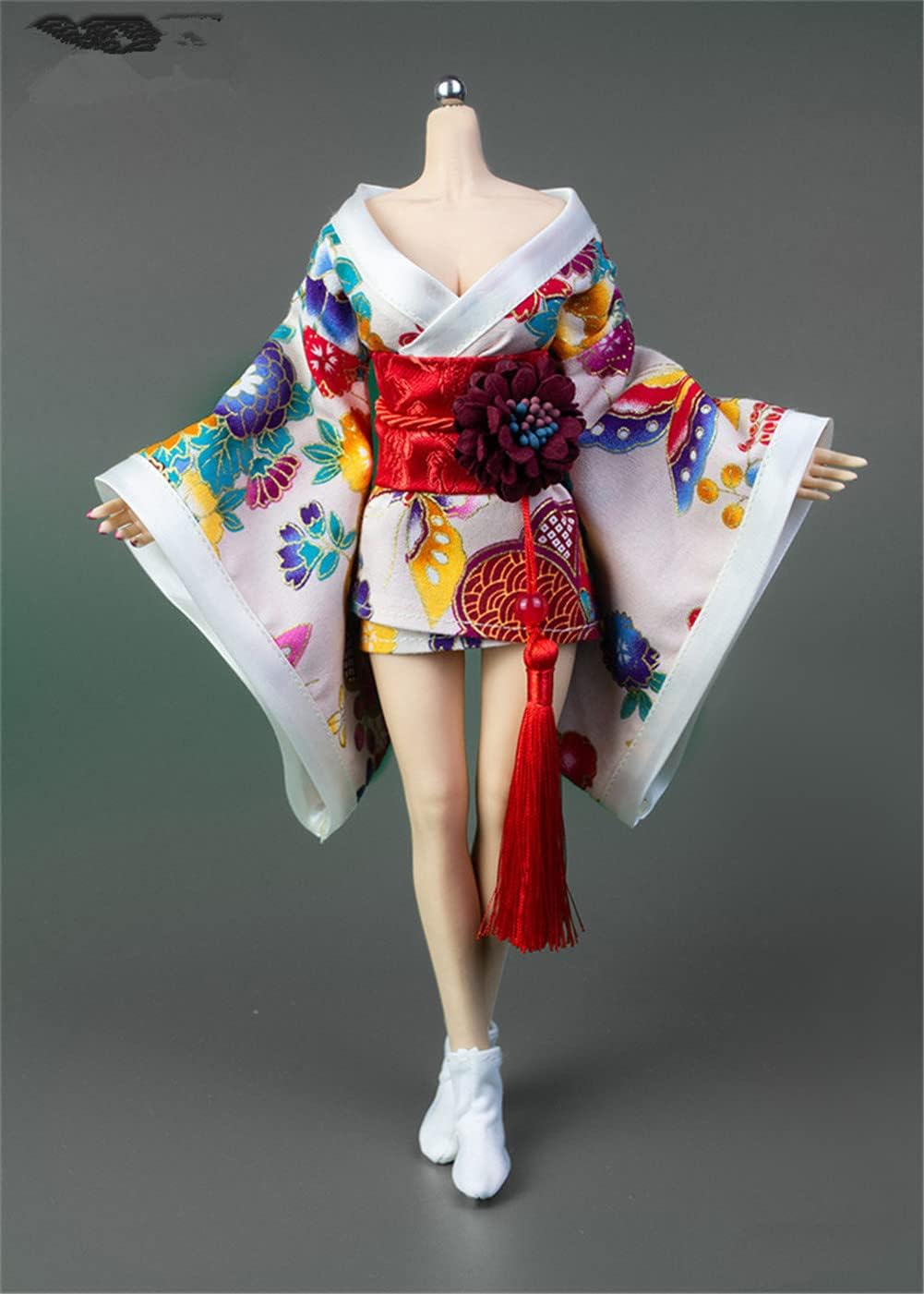 Fremego 1/6 Scale Female Clothes, Japanese Kimono Bathrobe Dress Costume Clothing for 12inch PH TBL JO Action Figure Body (E-Long Version)