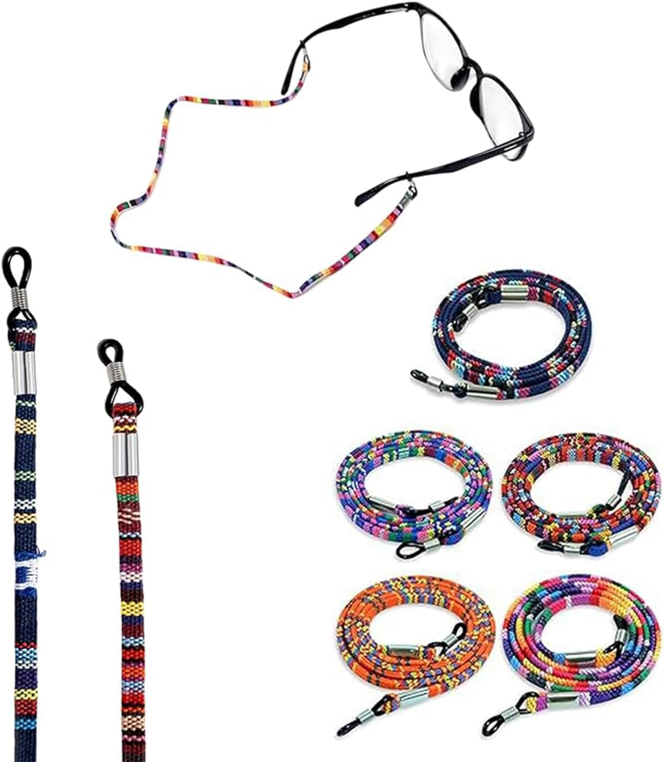 5 Pcs Specs Holder Strap, Specs Holder, 5 Colors Spectacle Chain For Women Around Neck Holders Fashion Eyewear Accessory Sports Elastic Spectacle Strap for Men Women