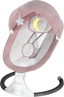 Baby Swing CR010A Pink Baby Swing for Infants,Portable Baby Swings,Swing Seat for Infants with Remote Control,Baby Swings for Babies 0-9 Month with Electric Bluetooth Music Speaker(Pink)