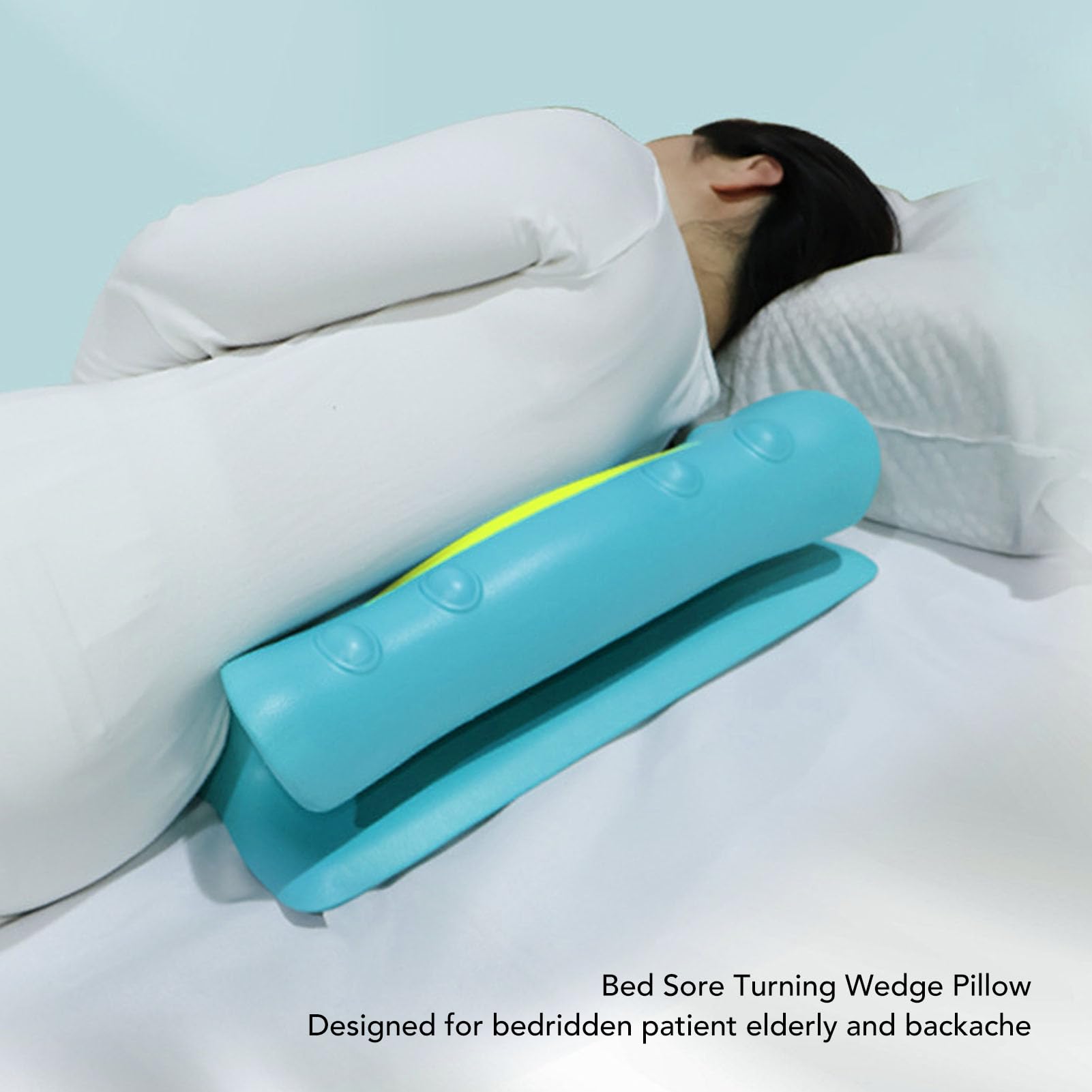 Sonew Cojín de Posicionamiento Corporal, Almohada de Cuña Giratoria para Dolor de Cama de EVA Lavable y Ventilada para Pacientes Ancianos Postrados en Cama