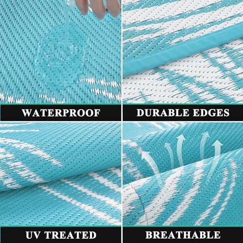 Tapis d'extérieur imperméable réversible paille plastique grand format 2,4x3m