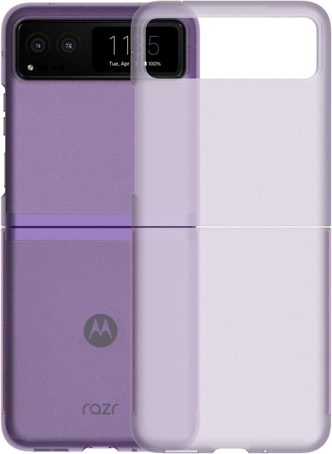 Motorola Razr 2023 / Razr 40 Frosted Case- Slim, Lightweight, Precision Fit Protection, Hingeless Shell -Summer Lilac