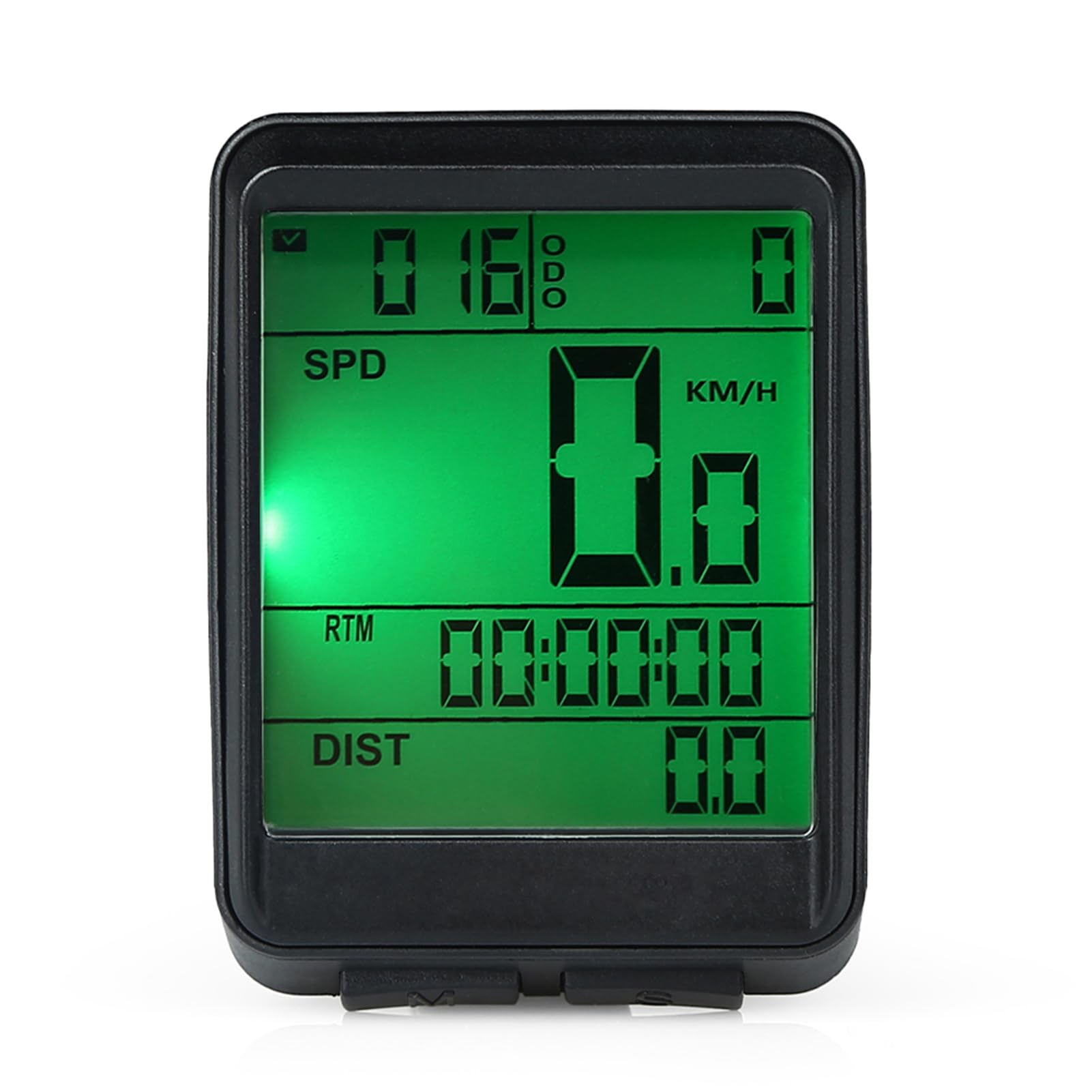 Alomejor Tachimetro da Ciclismo Durevole per Computer da Bici Wireless per Appassionati di Ciclismo Retroilluminazione: Verde Alimentato da: 1 * CR2032H