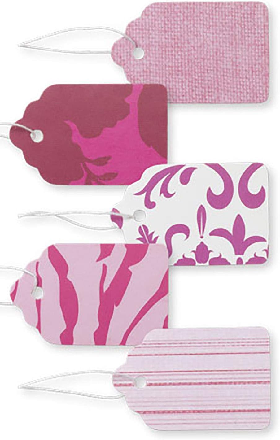SSWBasics Boutique Designer Pink Paper Price Tags with String Attached - 1 1/16"W x 1 5/8"H