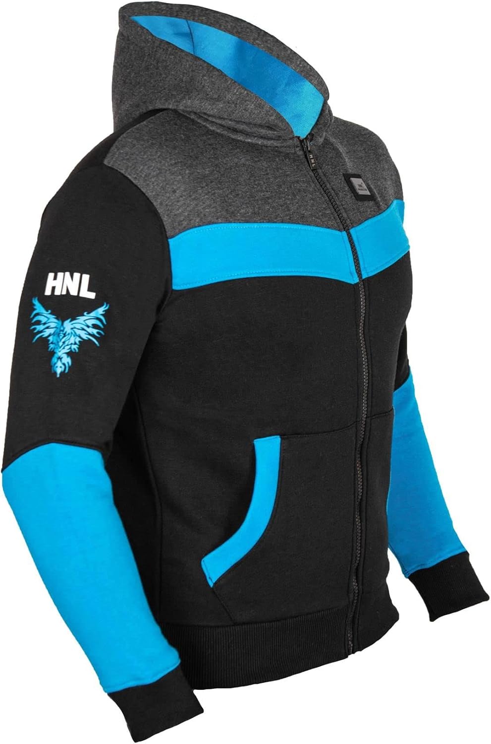 Kids Boys Black Tracksuit HNL Contrast Panelled Hooded Top & Jogging Bottoms