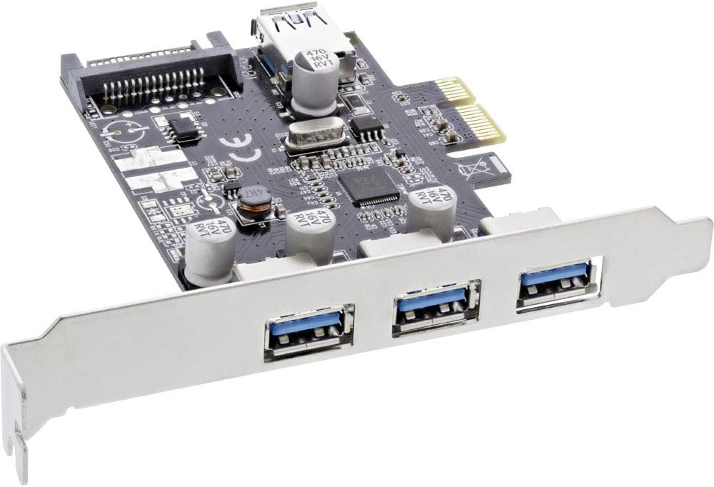 InLine Interface Card 3X+1X USB 3.0 PCIe with SATA Power Connector incl. Low-Profile Slot Bracket