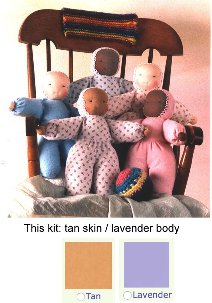 Waldorf Flannel Body Doll Kit (tan Skin/Lavender Flannel Body)