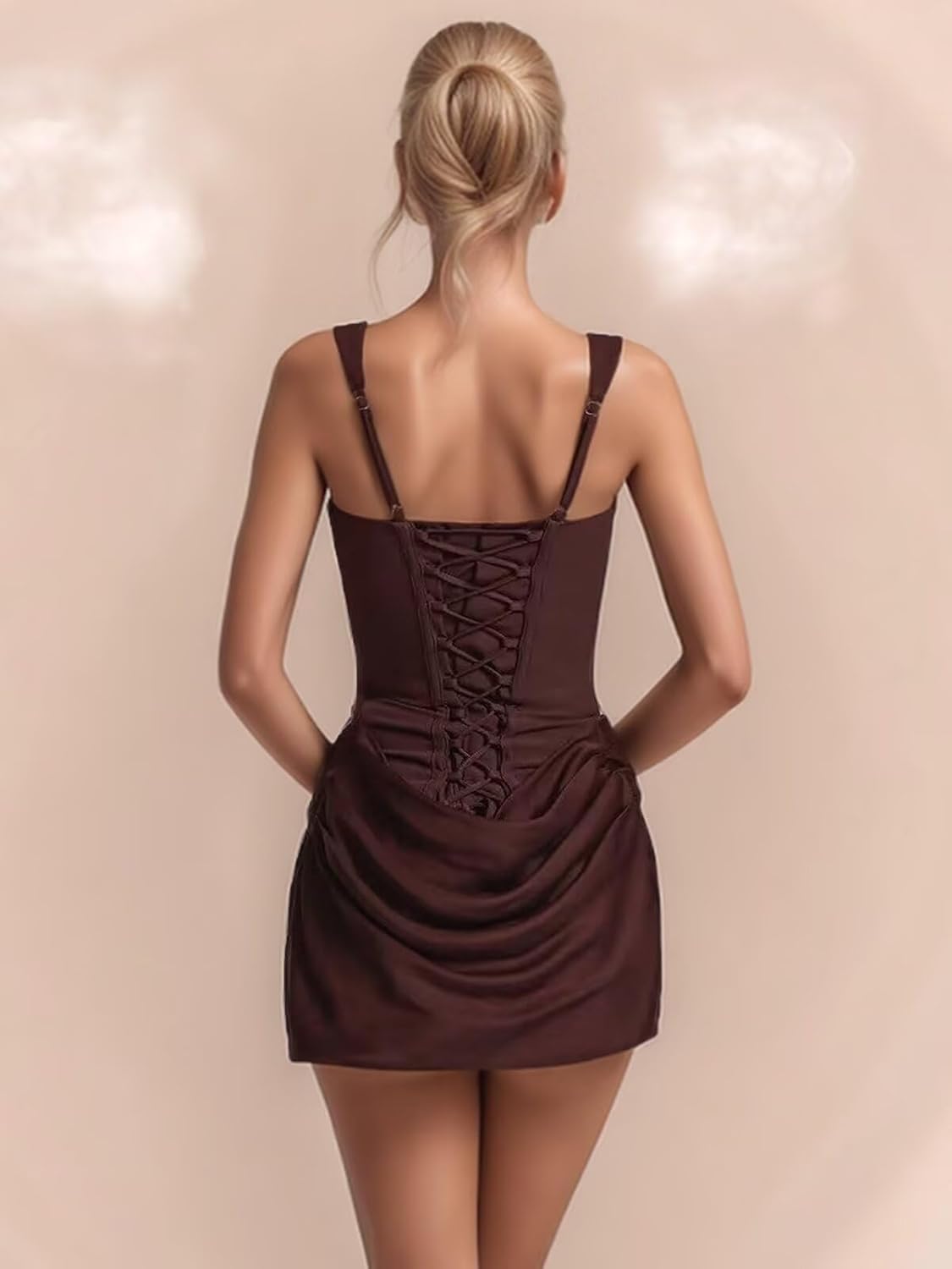 Spaghetti Straps Satin Homecoming Dresses for Teens Mermaid Short Prom Dress Corset Tight Mini Cocktail Party Gown - Image 5