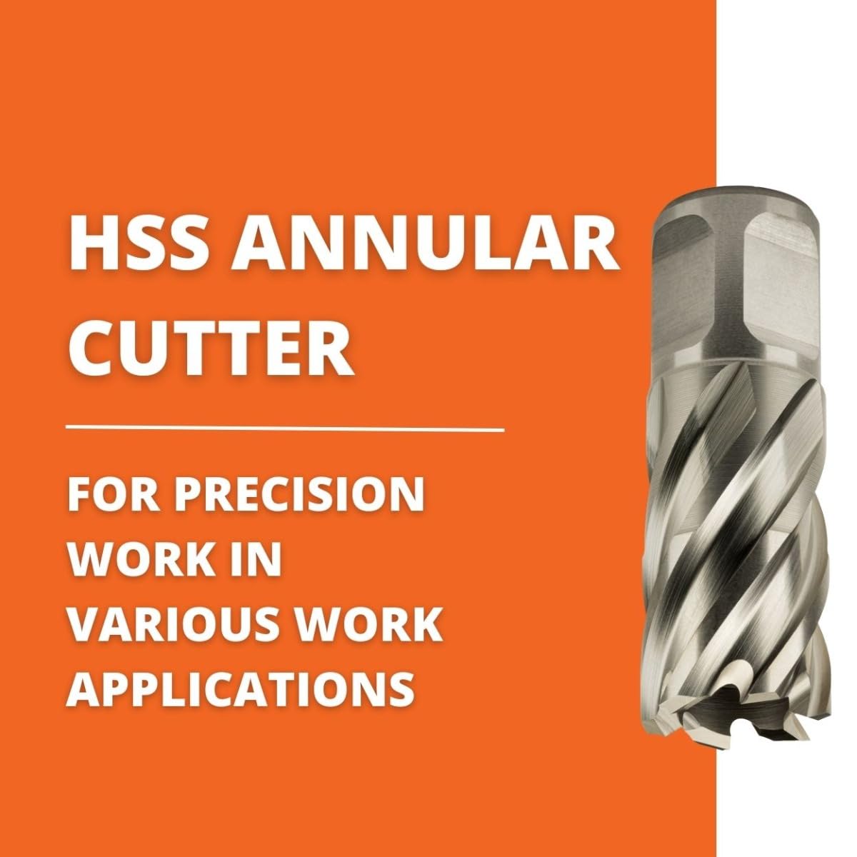 Slugger by Fein HSS Annular Cutter with Pilot Pin for Precision Drilling - High-Durability Steel, 1" Cutting Depth, 9/16" Bore Diameter, 3/4" Straight Shank - 63134143041