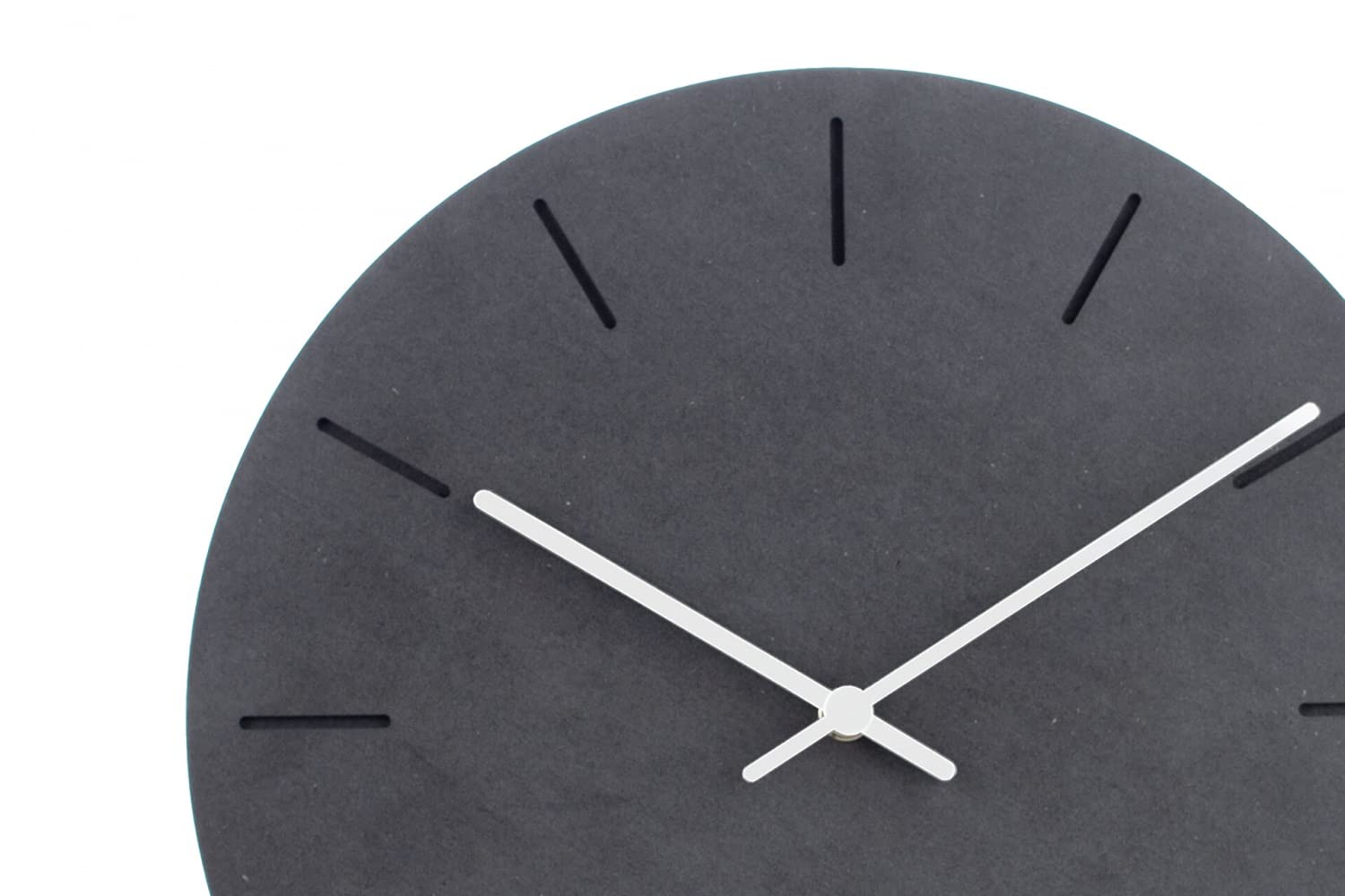 ONZENO Reloj de Pared de Diseño 'The Inky.' Sin Tic-TAC, Cuarzo Silencioso, diámetro 28 cm, Fondo 0,9 cm, Negro/marrón