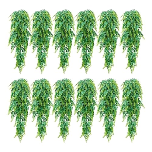 VEVOR Fougère Artificielle Tombante 81,3 cm Lot de 12, Fausse Plante Boston en Plastique pour Décoration Intérieure et Extérieure, Mur, Mariage, Maison,...