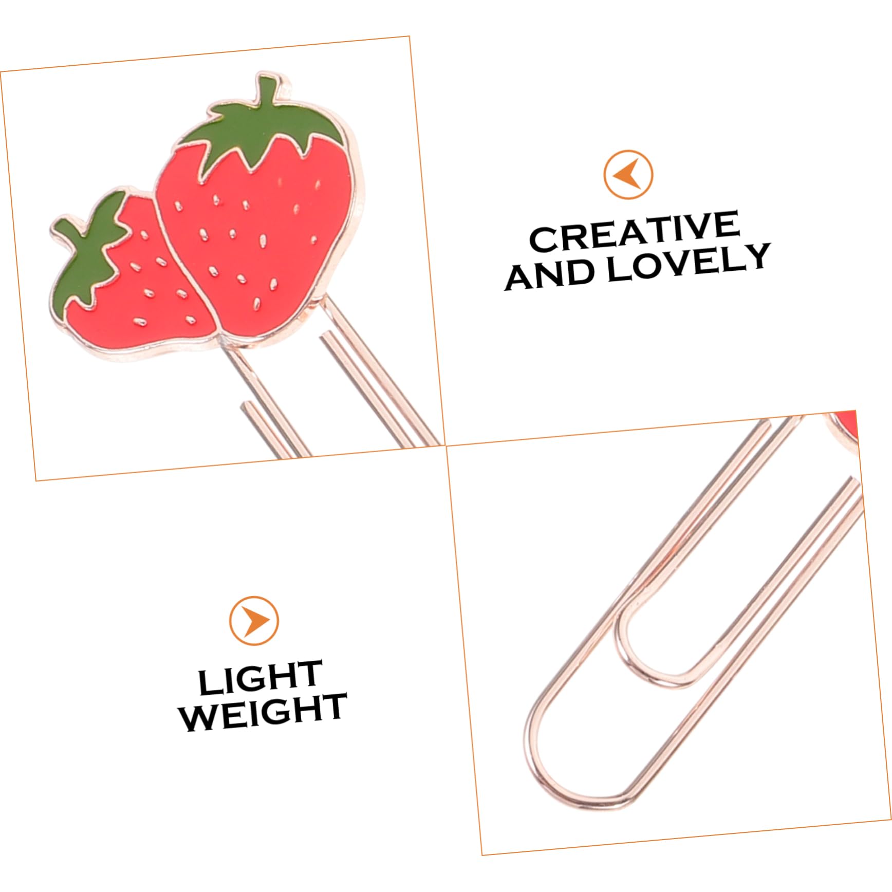 jojofuny 4 Set Segnalibro Di Clip Di Carta Da Frutto Ufficio Documento Graffetta Per Fogli Adornare Carta Organizza Clip Piccole Graffette Decorative Piccole Clips Lega Di Zinco 6 Pezzi*4
