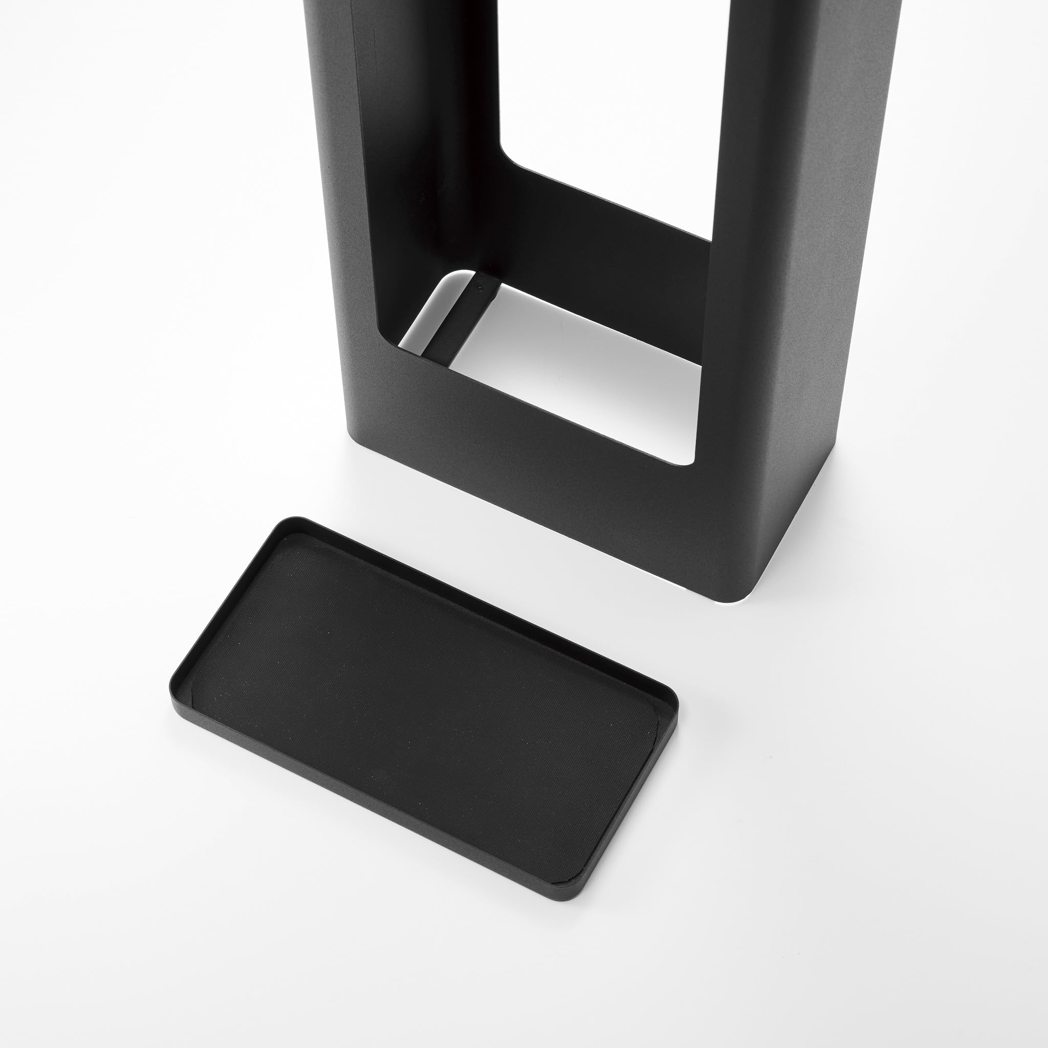 Yamazaki 4929 Tower Slim Umbrella Stand, Black, Steel/Silicone, 22 x 12 x 50 cm