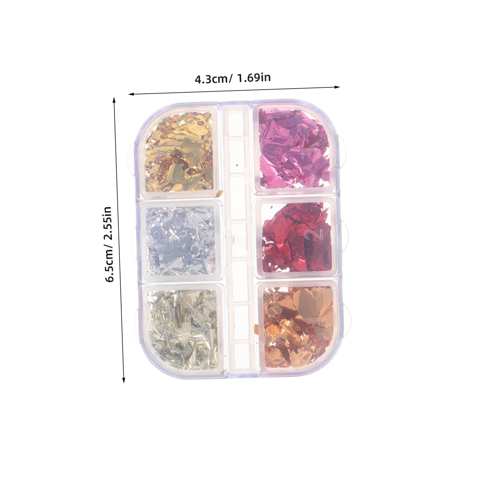 Ipetboom 2 Boxes Colorful Holographic Nail Glitter of Sparkly Aluminum Flakes for Nail Art Crafts Durable Metallic Easy to Apply Versatile Decorations for Women