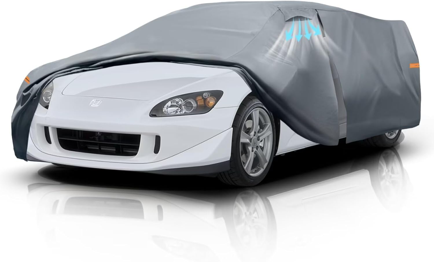 Waterproof S2000(1994-2009) Car Cover with Breathable Vents, [2025 Upgrade] Premium Covers with Cotton Liner and Zipper Door, Sun Rain Snow Dust Uv Protection.(Gift with Towel)