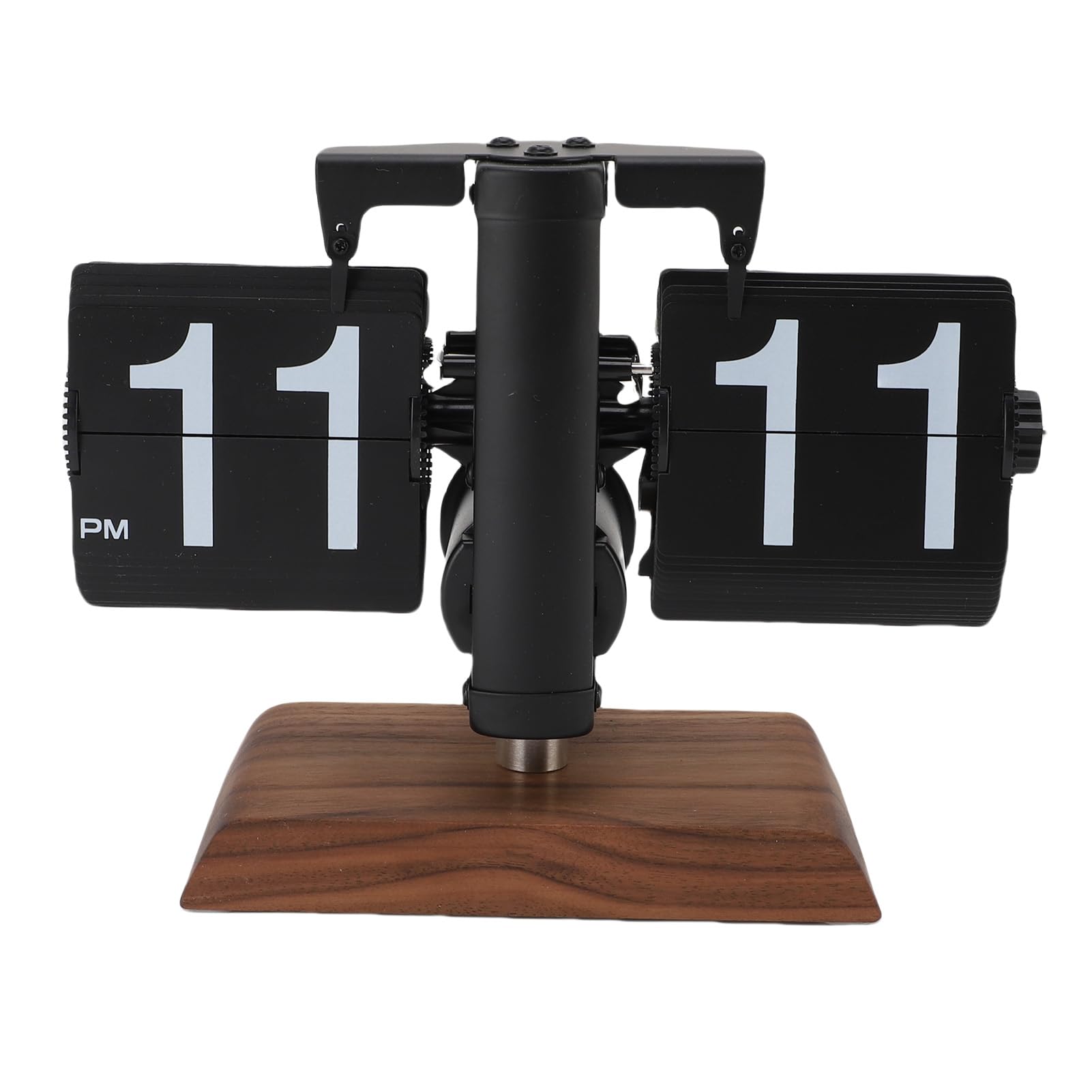 Pissente Reloj Digital Abatible con Pilas, Base de Madera de Acero Inoxidable, Reloj de Escritorio Fácil de Leer para Sala de Estar, Oficina, Estudio, Artículo de Colección, Acero Inoxidable 304,