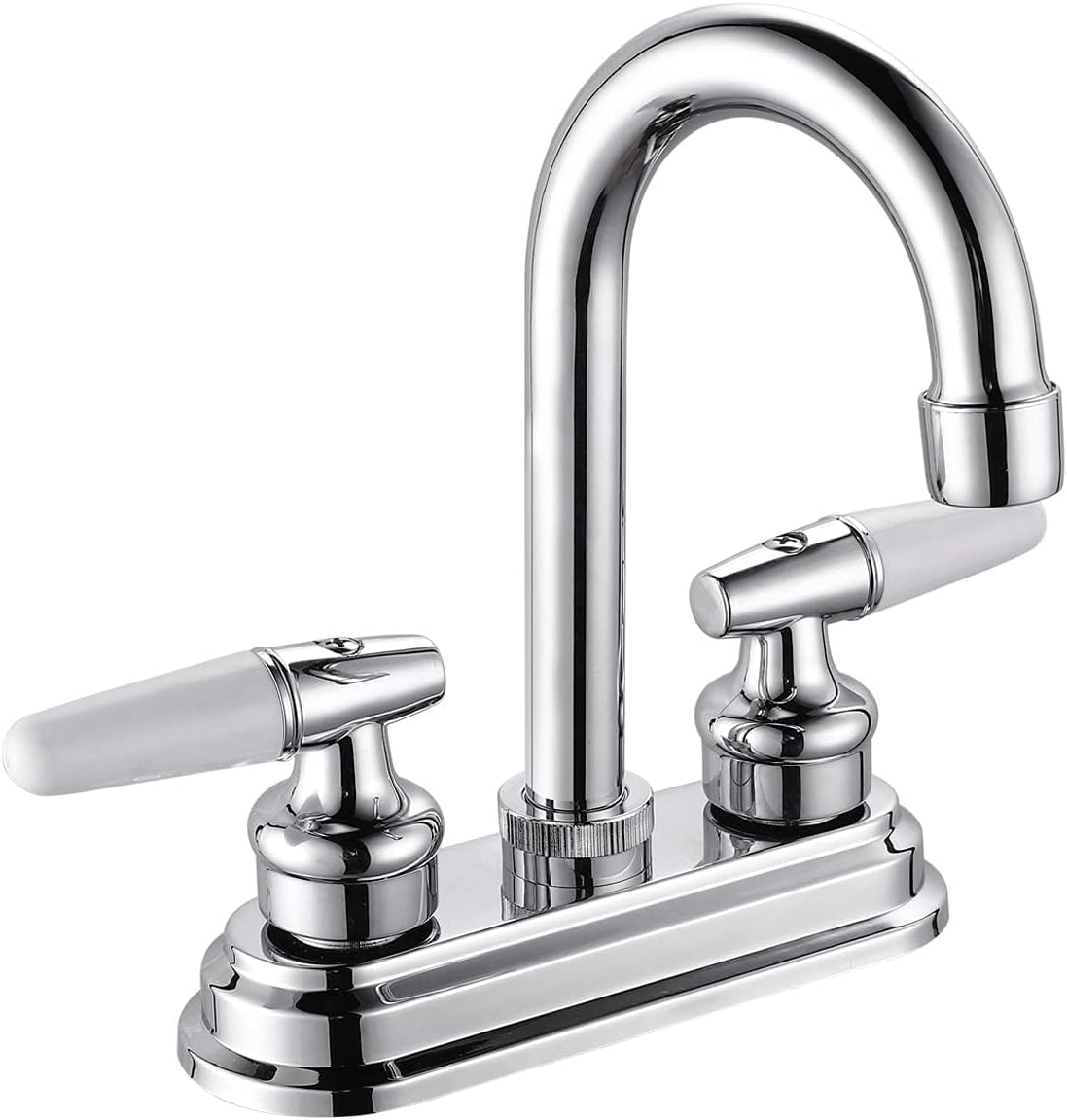 SOLVEX Centerset Bathroom Faucet,4 Inch 2 Handle Bathroom Sink Faucets,3 Hole Bath Faucets Brushed Nickel,Bathroom Basin Faucet with Deck Mounted,SP-40004-2