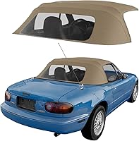 Vista 1 de Capota de vinilo de repuesto para automóvil descapotable Mazda Miata Cabriolet (para modelos 1990-96), con ventana de plástico transparente