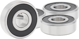 CLAHJQX 4 Pcs 6201-2RS Bearing, 12mm x 32mm x 10mm Double Rubber Seal Deep Groove Ball Bearing, Chrome Steel Ball Bearing with High Dust Prevention
