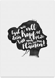 Kunstdruck, Poster mit Spruch – EGAL, WIE VOLL Dein Kopf IST - Typografie-Bild auf hochwertigem Karton - Plakat, Druck, Pr...
