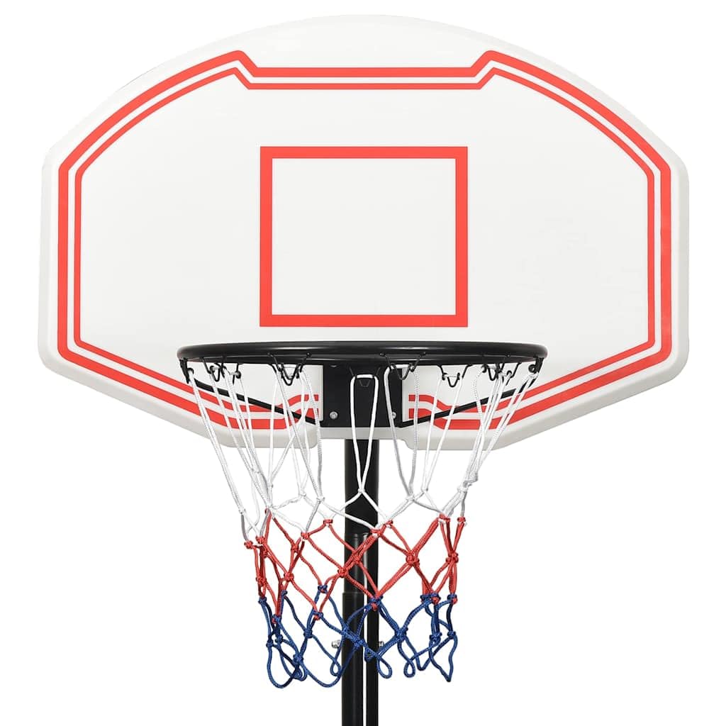 Soporte de baloncesto blanco regulable 282 con base de polietileno, independiente y móvil, para entrenamiento en interiores y exteriores, juego deportivo en el jardín y el club