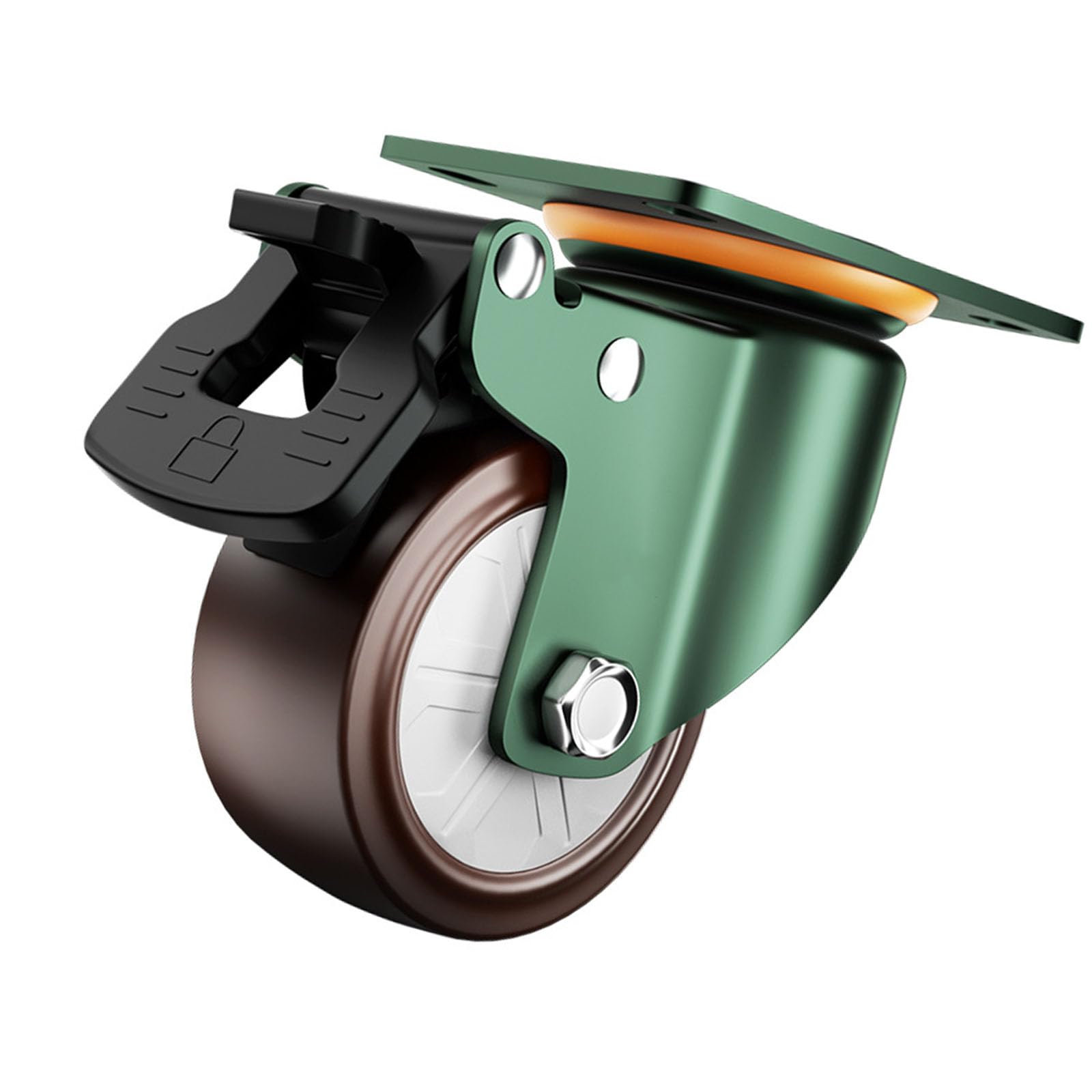 Cazstyk Multicolor Duty Rotating Caster Wheel With Brake 48Kg Load Capacity For Furniture And Equipment Smooth 360 Degree Movement Quiet Rolling Casters For Offices Chairs