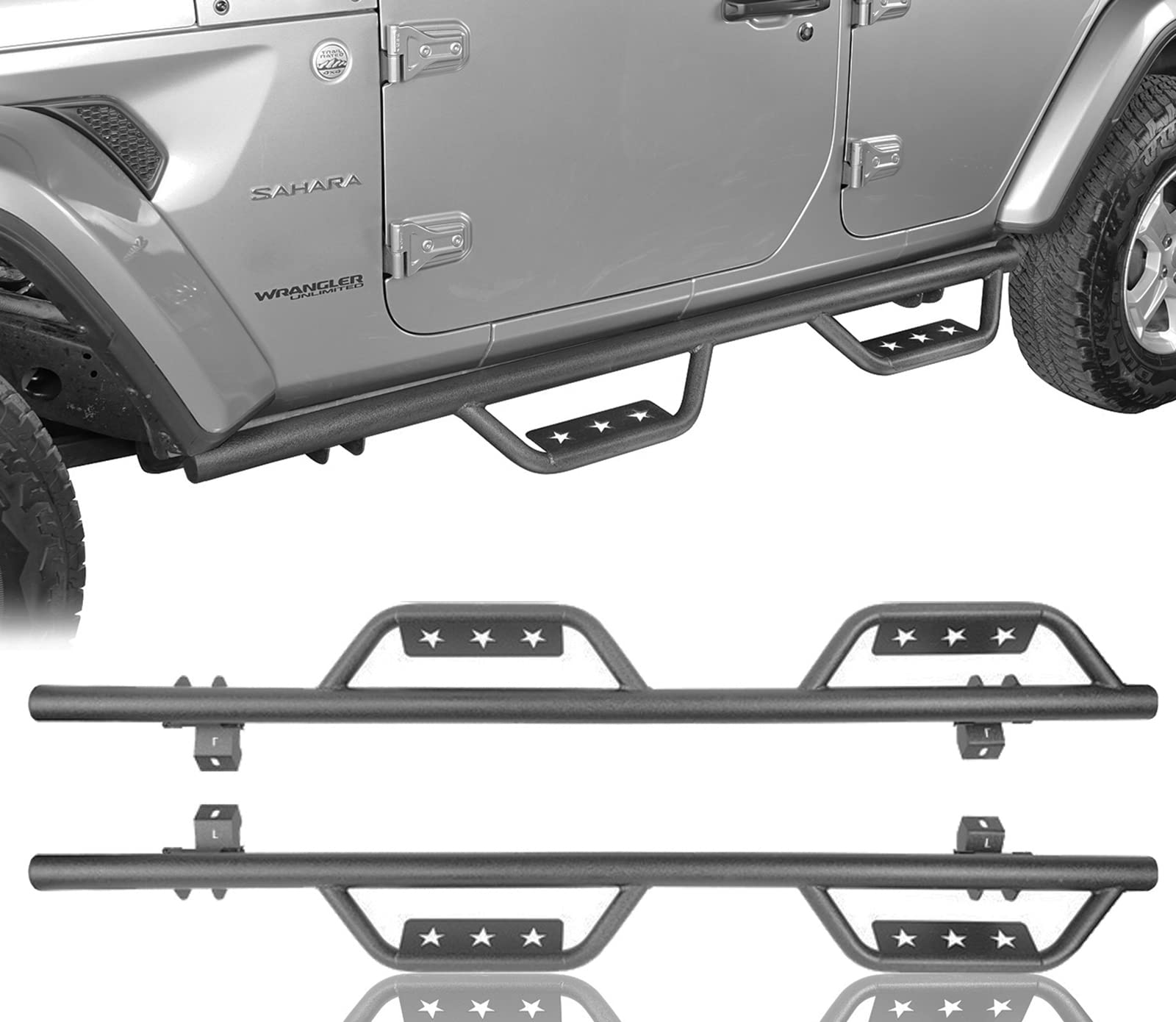 Buy uBox Wrangler JLU Side Steps Running Boards Rocker Slider