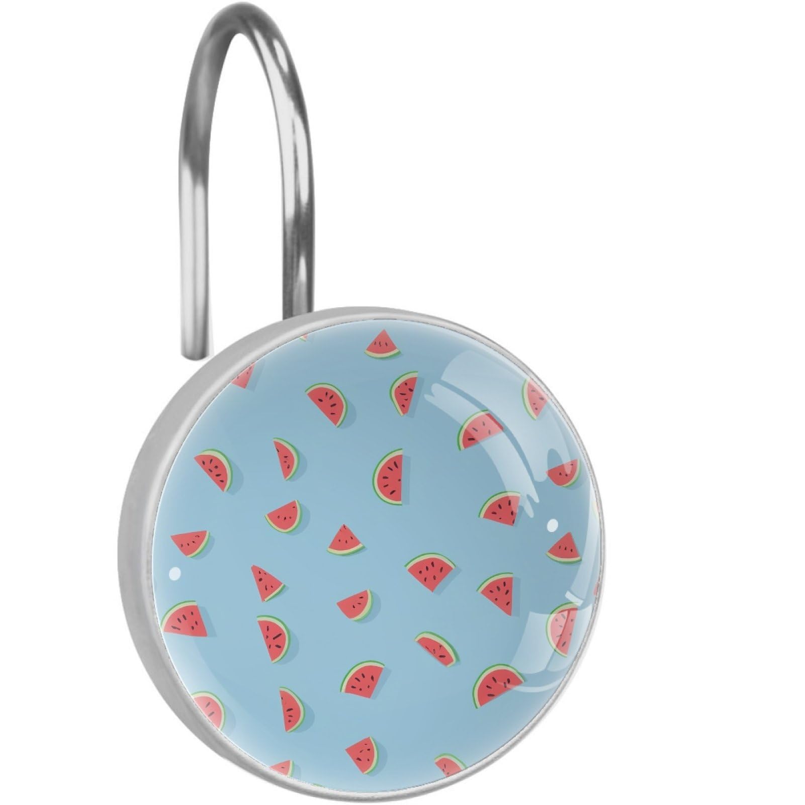VAPOKF Decorative Shower Curtain Hook, Watermelon Rustproof Stainless Steel Shower Curtain Hook for Bathroom, Shower Curtain Hangers for Shower Rod