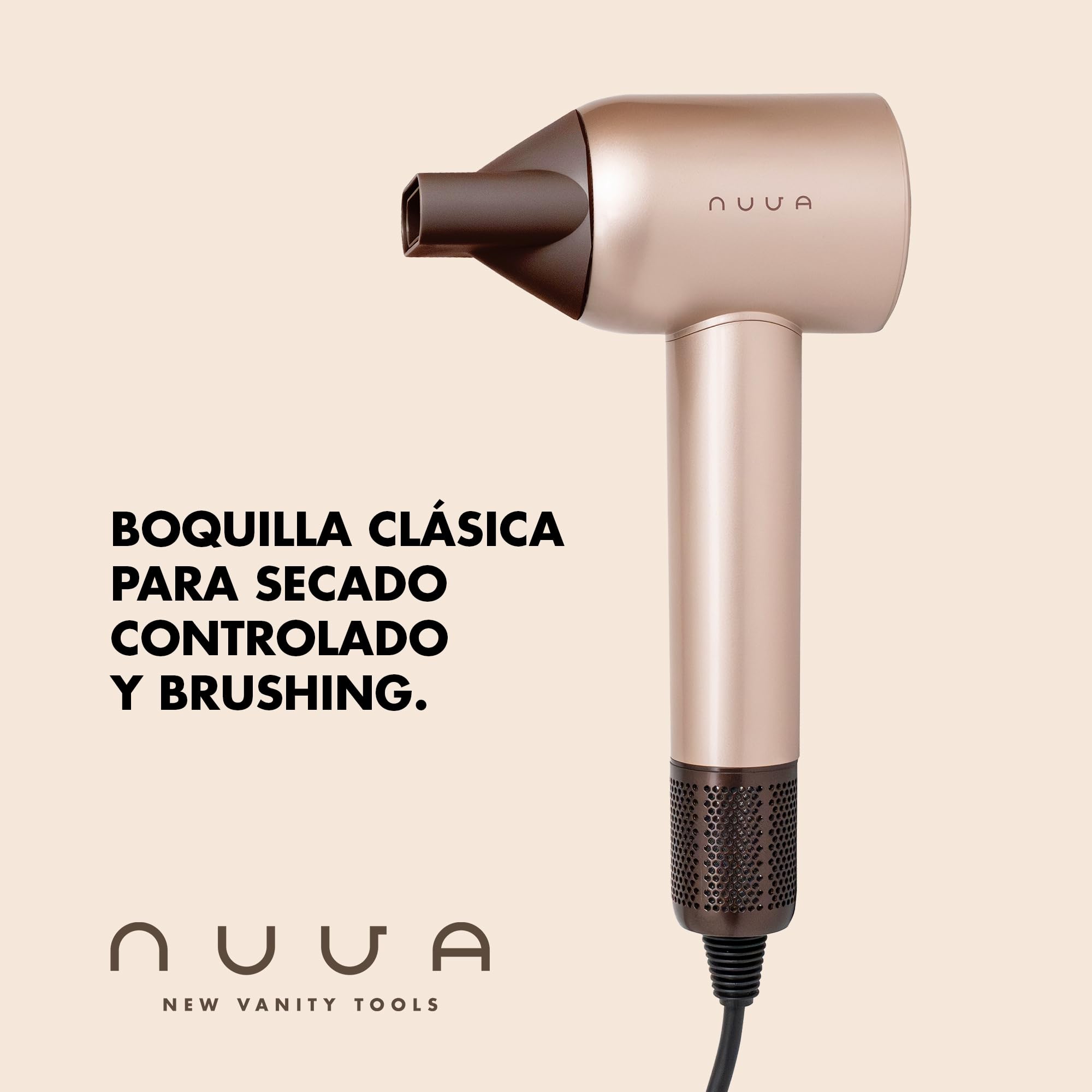 Nuva Hype by Energy Sistem – Secador de pelo 1600W motor BLDC 110000 rpm – Iones negativos anti-frizz – Boquillas magnéticas – Aire frío inteligente – Secado rápido volumen raíces