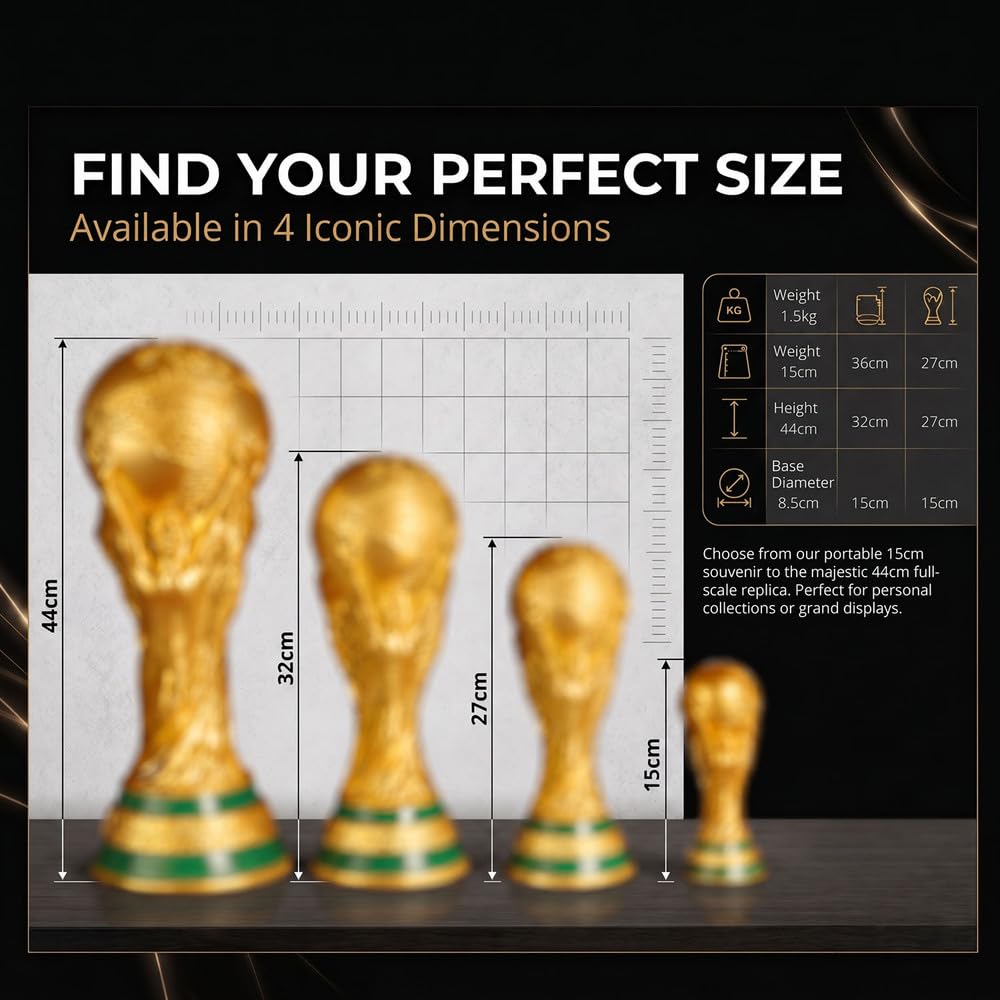 Réplique de Trophée Coupe du Monde de Football, Style Coupe Hercules, Prix Champion en Résine, Souvenir de Collection pour Fans, Bureau Bar Vitrine