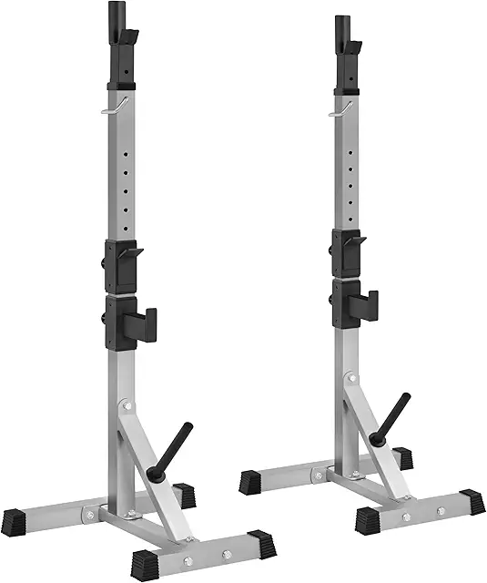 Cage de Squat Yaheetech Réglable 14 Niveaux, Charge Max 300 kg