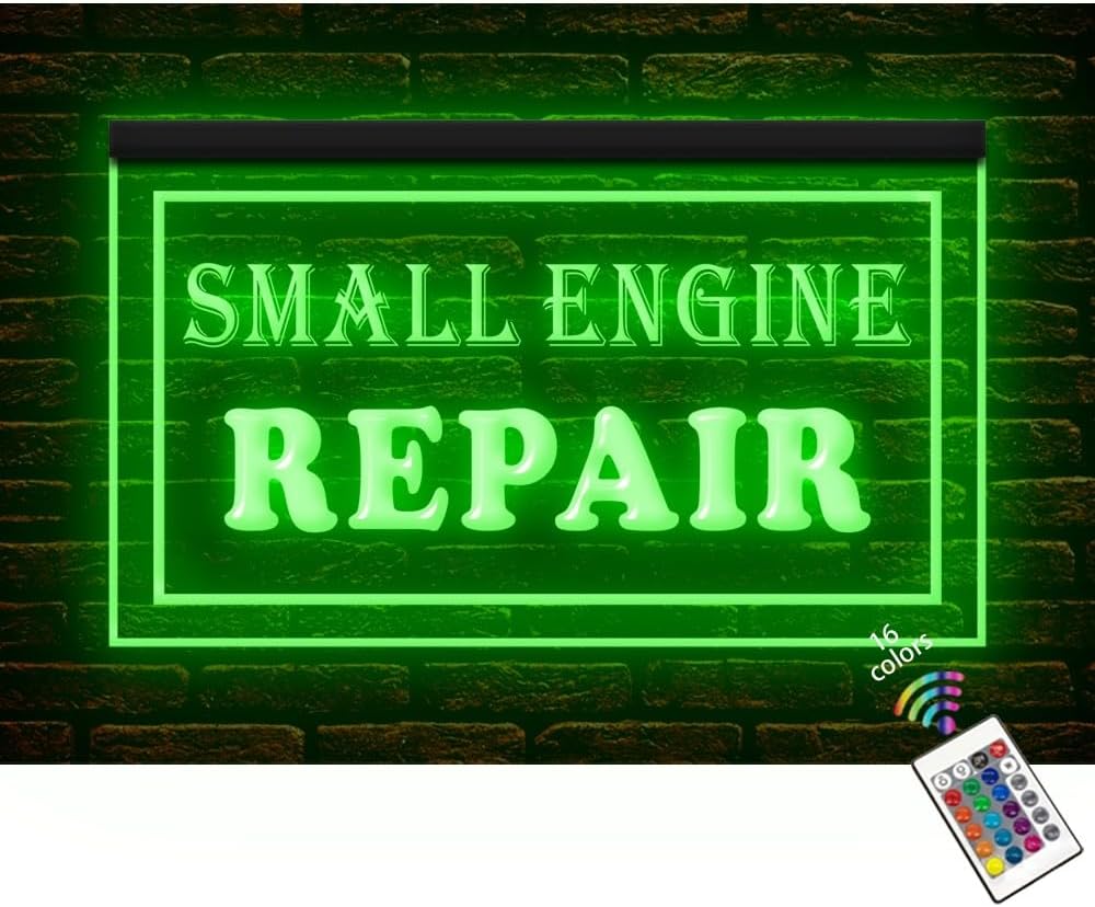 190012 Small Engine Repair Auto Shop Garage Display LED Night Light Neon Sign (16" X 12", Purple)