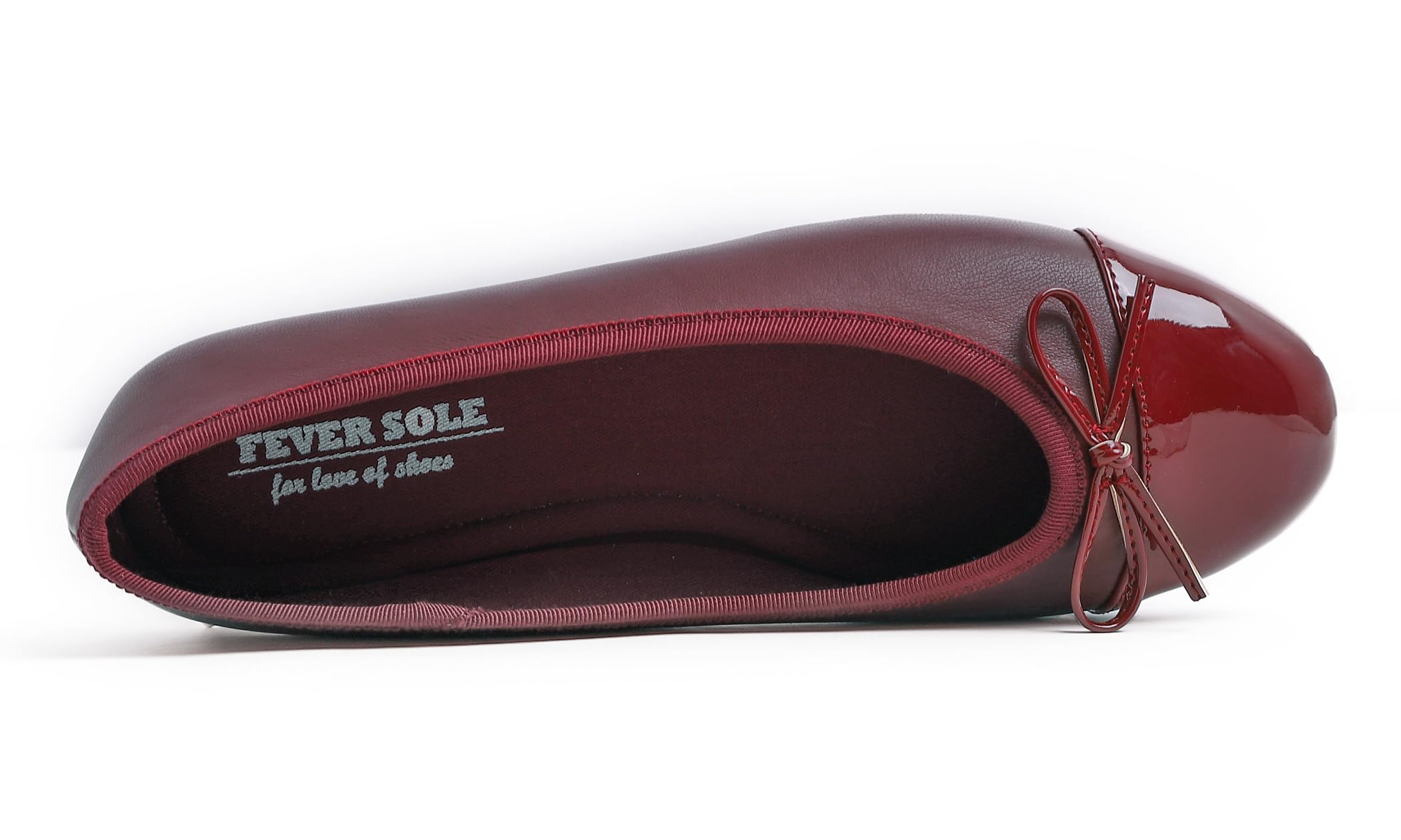Feversole Damen Klasssische Ballerinas Lack Balerinaschuhe Flach Damenschuhe Zehenkappe