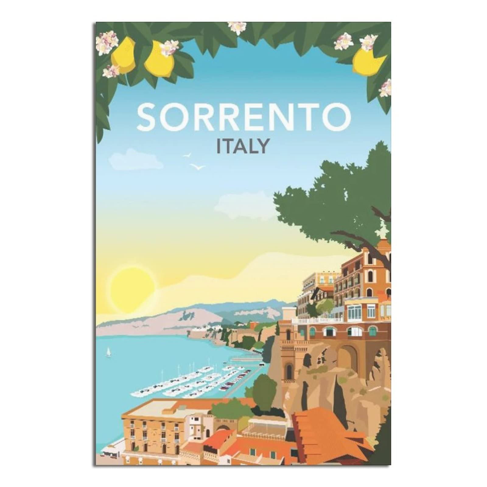 Kziwq T186 Metal Tin Sign Sorrento Italy Tin Sign Vintage Rustic Decor Cave Coffee Shop Bar Bedroom Home Wall Decor Nostalgic Tin Sign 30X40cm