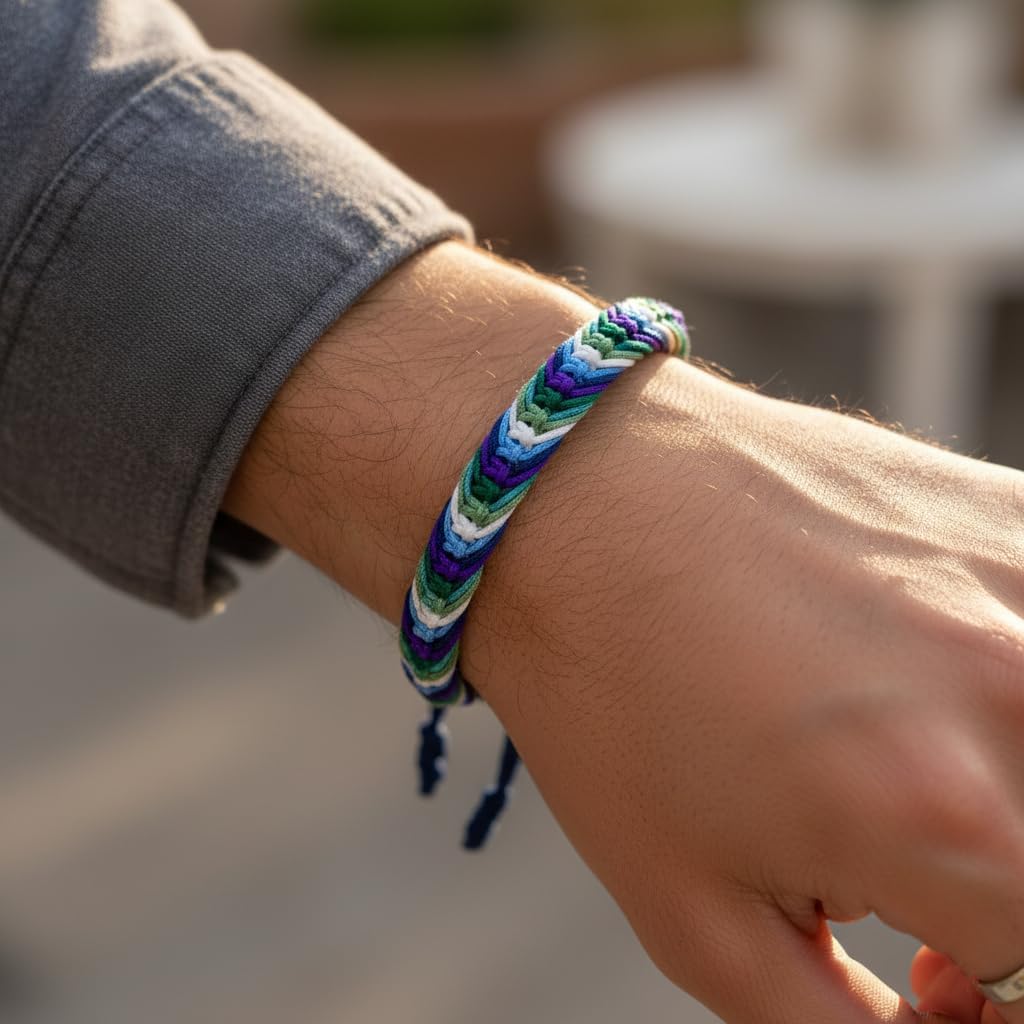 LAMIBEE Bisexual Pansexuality LGBT Proud Love Tibetan Wrist Wrap Bracelet | Amulet and Boho Rope Bracelet Bangles for Women Men Thread for Him and Her - Image 6