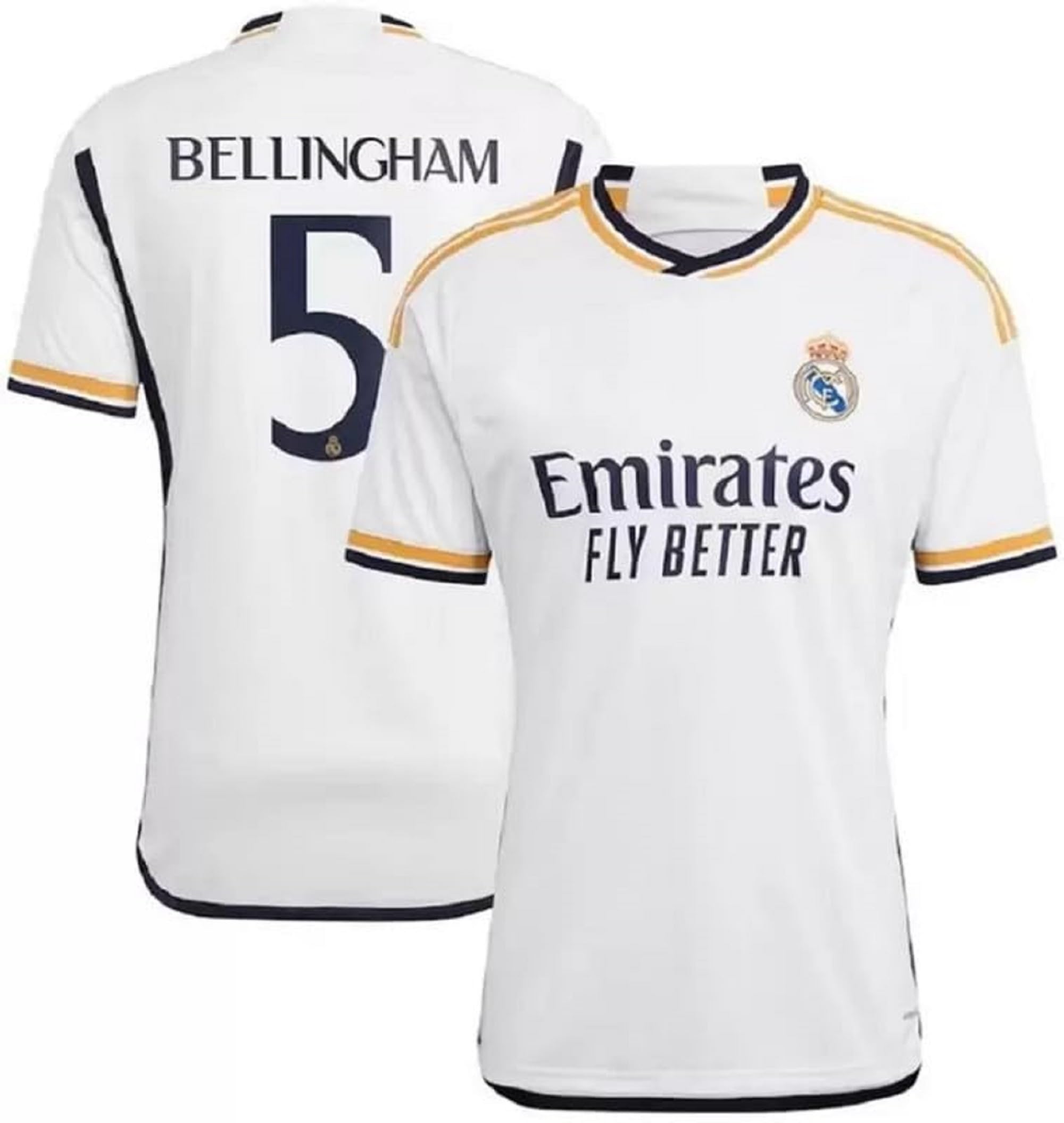 Bellingham 5 Real Football Team Home Jersey 2023/2024 (Kids,Boys,Men)